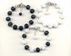 Black & White 12mm Scroll Bead Bracelets